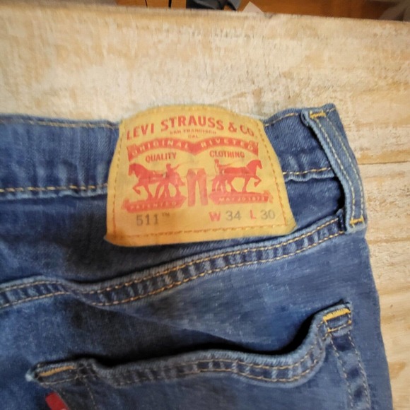 Levis 511 Mens Size 34x30 Zip Fly Denim Jeans Medium Wash - Picture 8 of 11